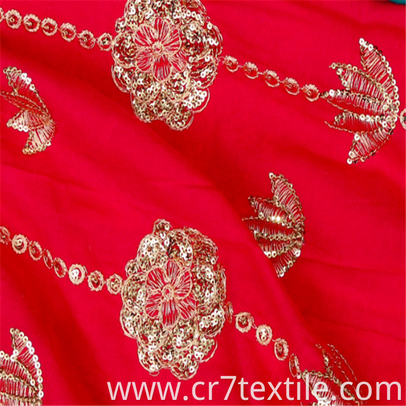 Elegant Outdoor Rayon 3mm Sequin Embroidered Fabrics